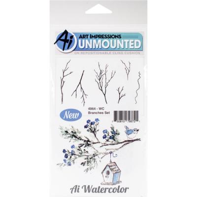 Art Impressions Watercolor - Cling Stamps - Branches
